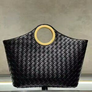 GENUINE LEATHER LUXURY WOVEN HANDBAG